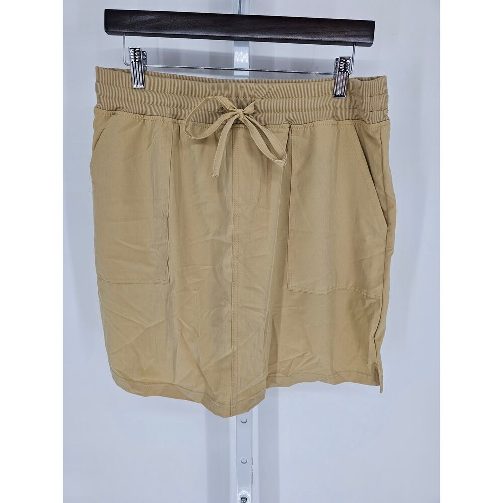 Mountain & Isles Womens Sz L Athletic Skirt Skort Beige Nylon Hiking
